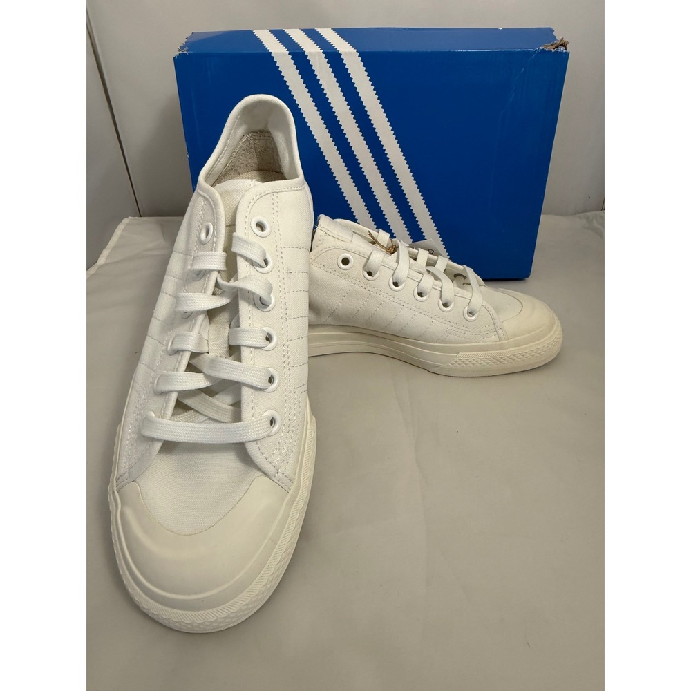 Adidas‎ Sneakers Nizza RF Low Top Size 8 White Canvas Rubber Toe Cap EF1883